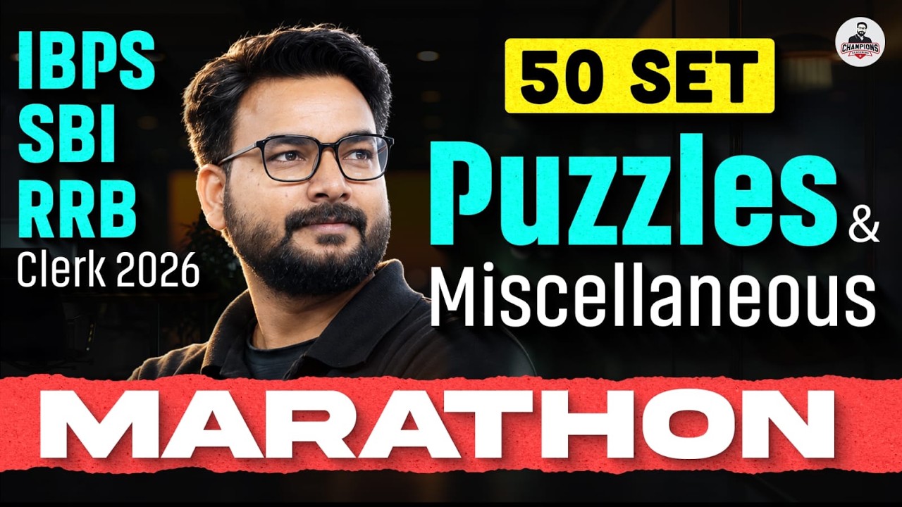 SBI Clerk 2026 Top 50 Sets Puzzles & Miscellaneous Maha Marathon | Complete Practice Session