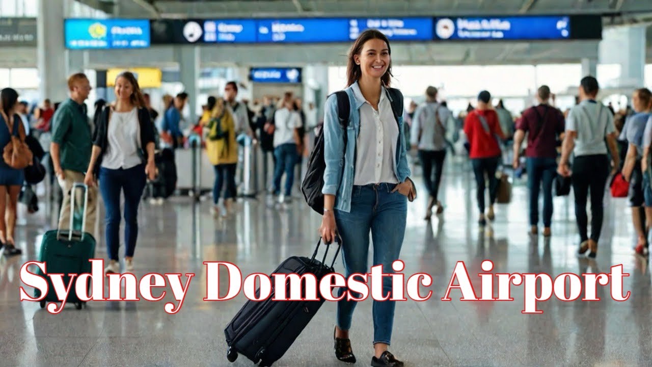  Sydney Airport  Walking Tour 4K Through Busy Streets and Sydney Domestic Airport 
