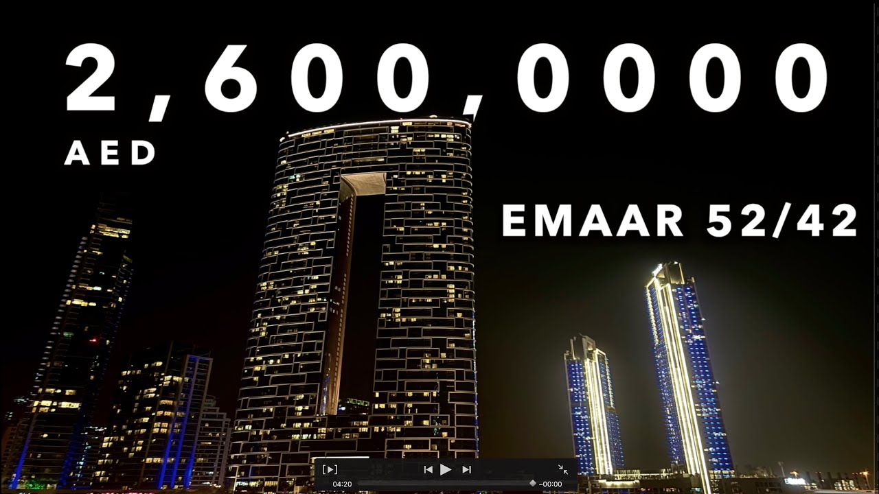 🟠Apartment with full sea view at Emmar 52/42 Dubai city (full tour)