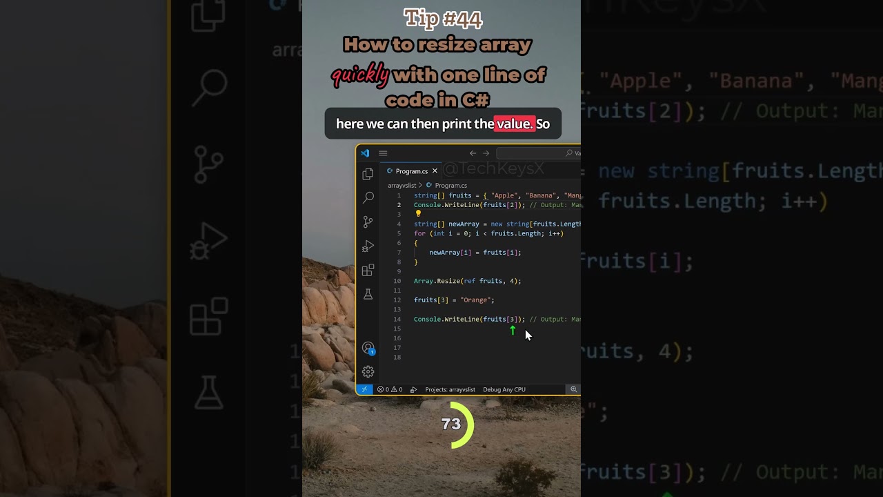How to resize array quickly with one line of code in C# Tip #44
