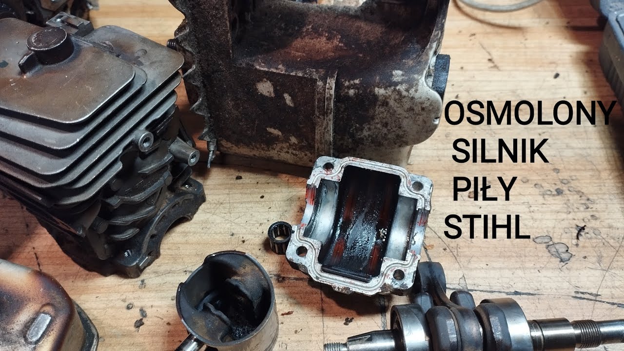 Jak nagar zniszczył silnik/na czym to pracowało...?piła Stihl wał stoi.
