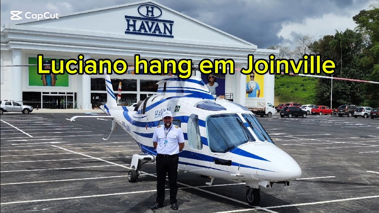 Luciano hang dono das lojas havan com seu helicóptero agusta pp-uuu em Joinville 05/10/2024