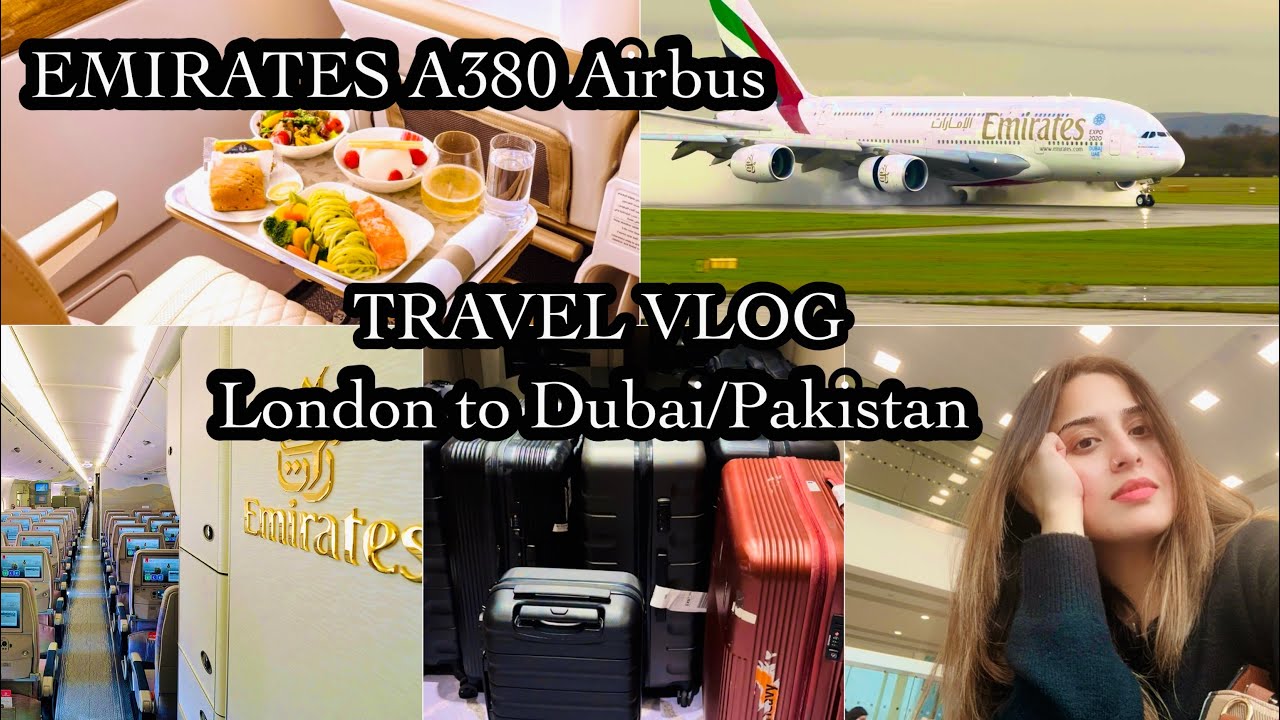 Travel Vlog: EMIRATES A380 Airbus London to Dubai/Pakistan. Full In flight experience with 2 kids.