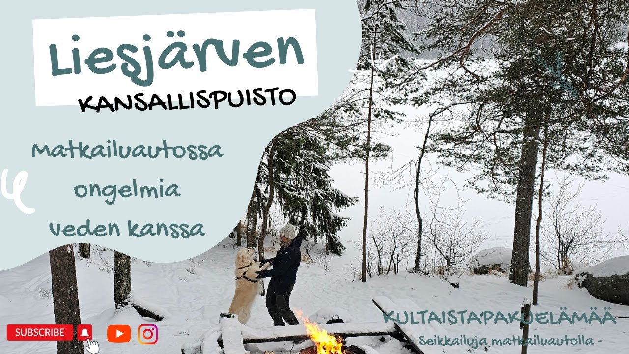 Liesjärven kansallispuisto -   Matkailuautossa ongelmia veden kanssa