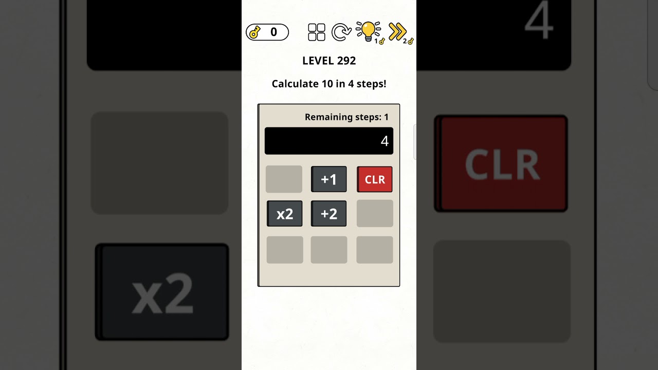 brain games IQ challenge level 292 Calculate 10 in 4 step's!