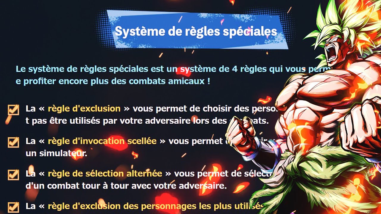 DES RÈGLES SPÉCIALES / FUN POUR LE PVP !! VRAIMENT AU TOP | DB LEGENDS