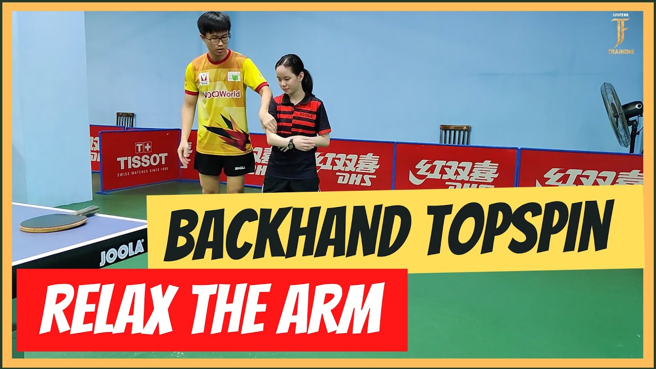 Table Tennis Backhand Topspin - Relax the arm to snap the forearm rotation.