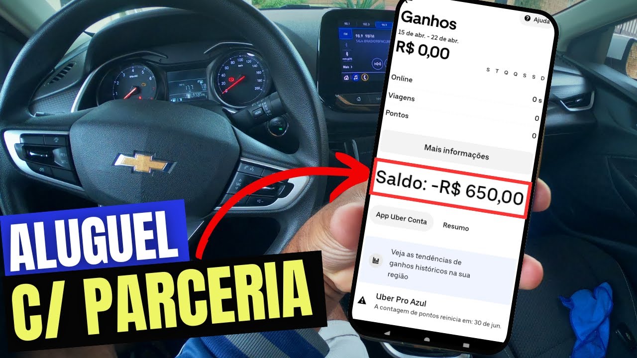 Começo a Semana Devendo R$ 650,00 - COMO FUNCIONA O ALUGUEL DE CARROS COM PARCERIA DA UBER
