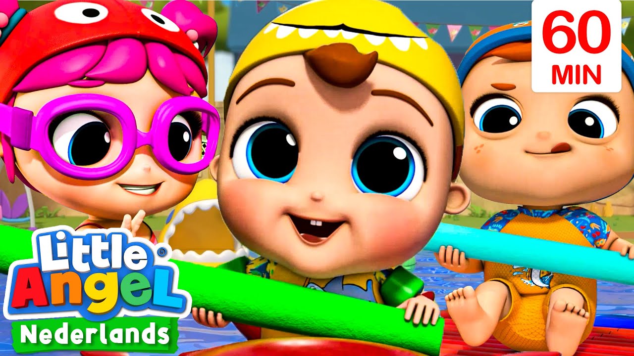 Zwembadspelletjes | Gezinsvakantie | Kinderliedjes met Baby John | Little Angel Nederlands