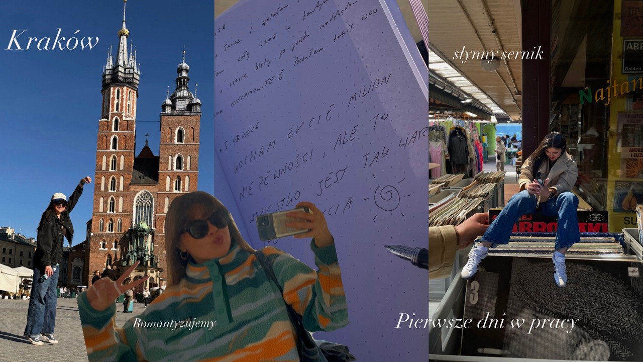 vlog / Krak&oacute;w / piękna pogoda / początki pracy / idzie wiosnaaaa / sernik za 10 zł