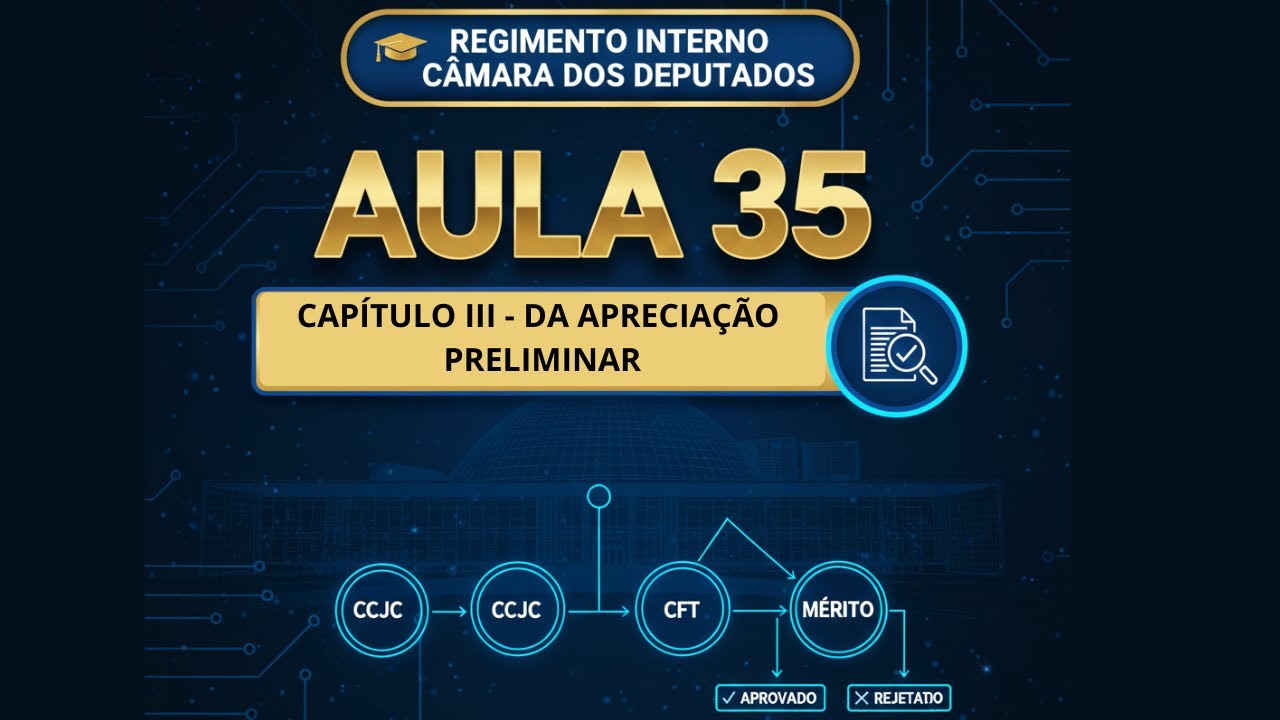 REGIMENTO INTERNO C&Acirc;MARA DOS DEPUTADOS | AULA 35: APRECIA&Ccedil;&Atilde;O PRELIMINAR (ADMISSIBILIDADE E M&Eacute;RITO)