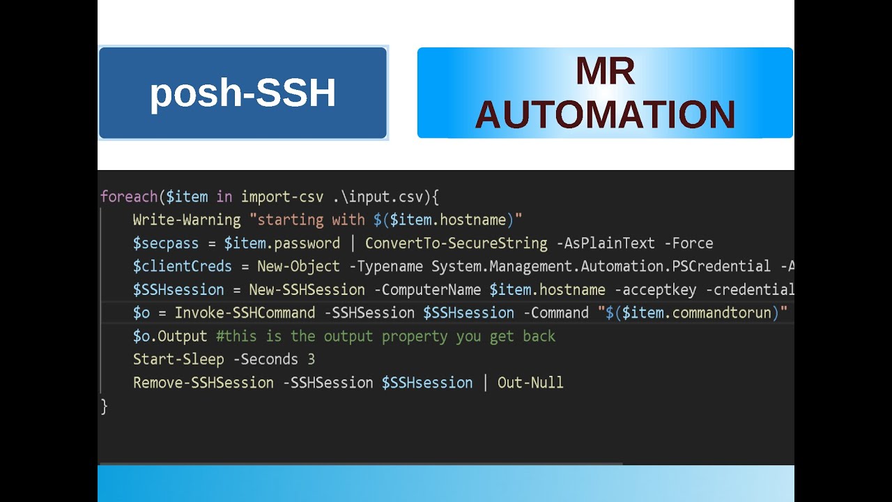 PowerShell - SSH From windows