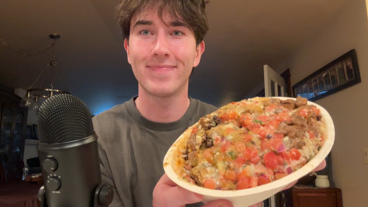ASMR eating chipotle