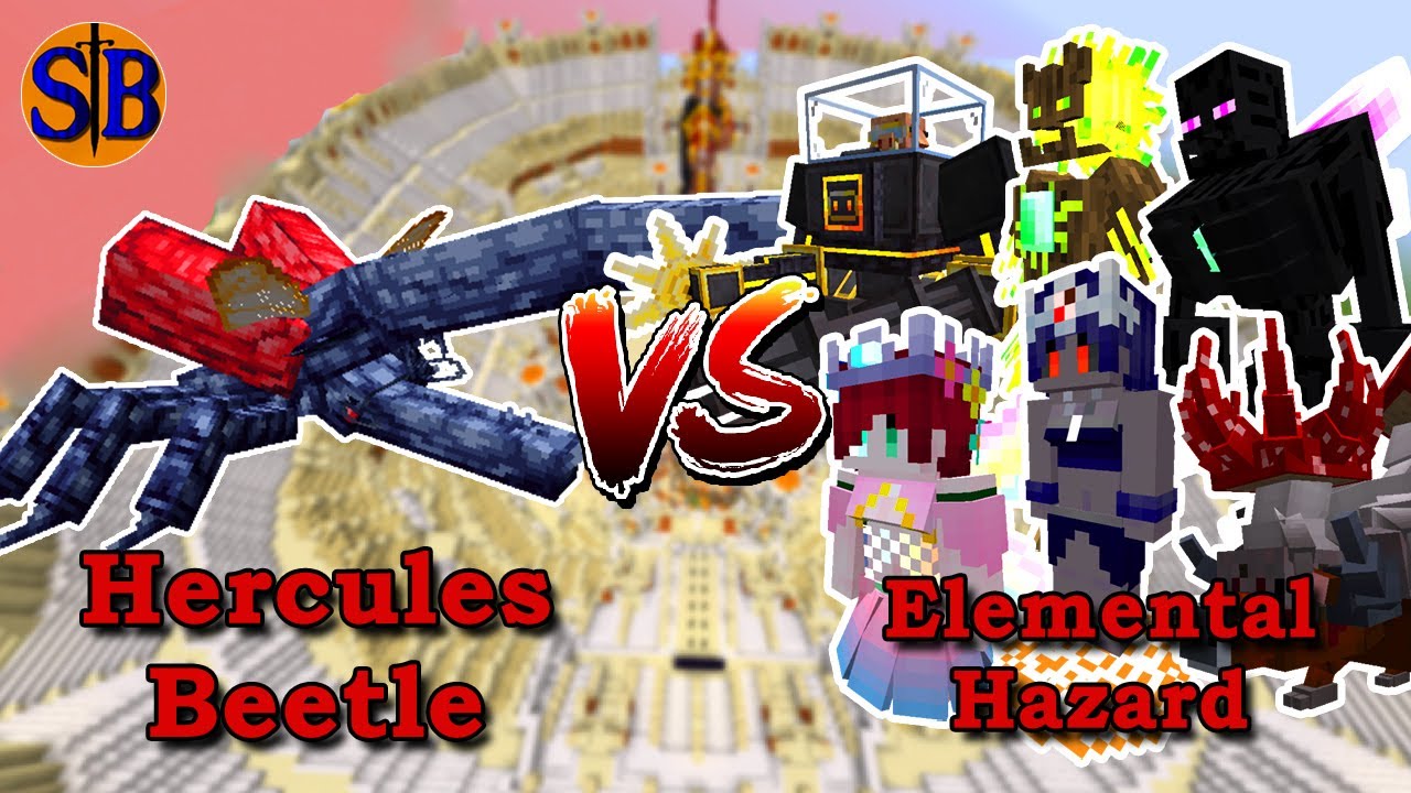 Hercules Beetle(Chaos Awaken) vs Elemental Hazard Bosses | Minecraft Mob Battle