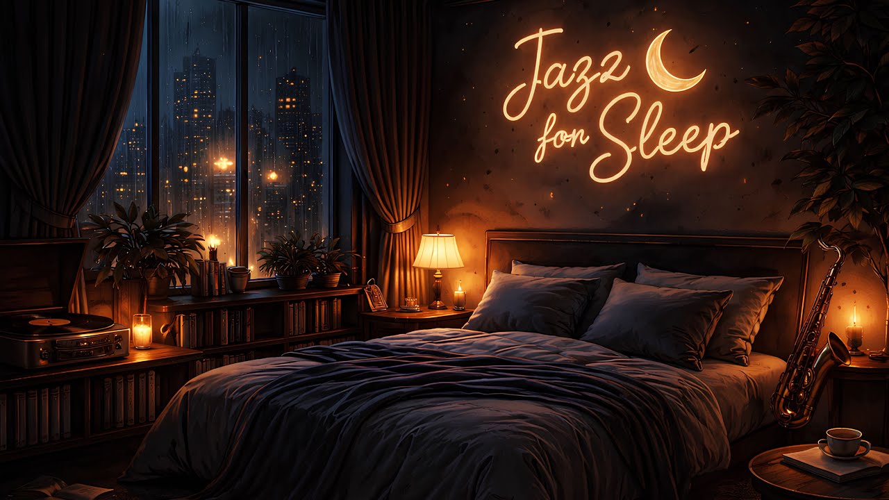 Jazz for Deep Sleep 🌙 Relaxing Night Ambience for Sleeping 😴