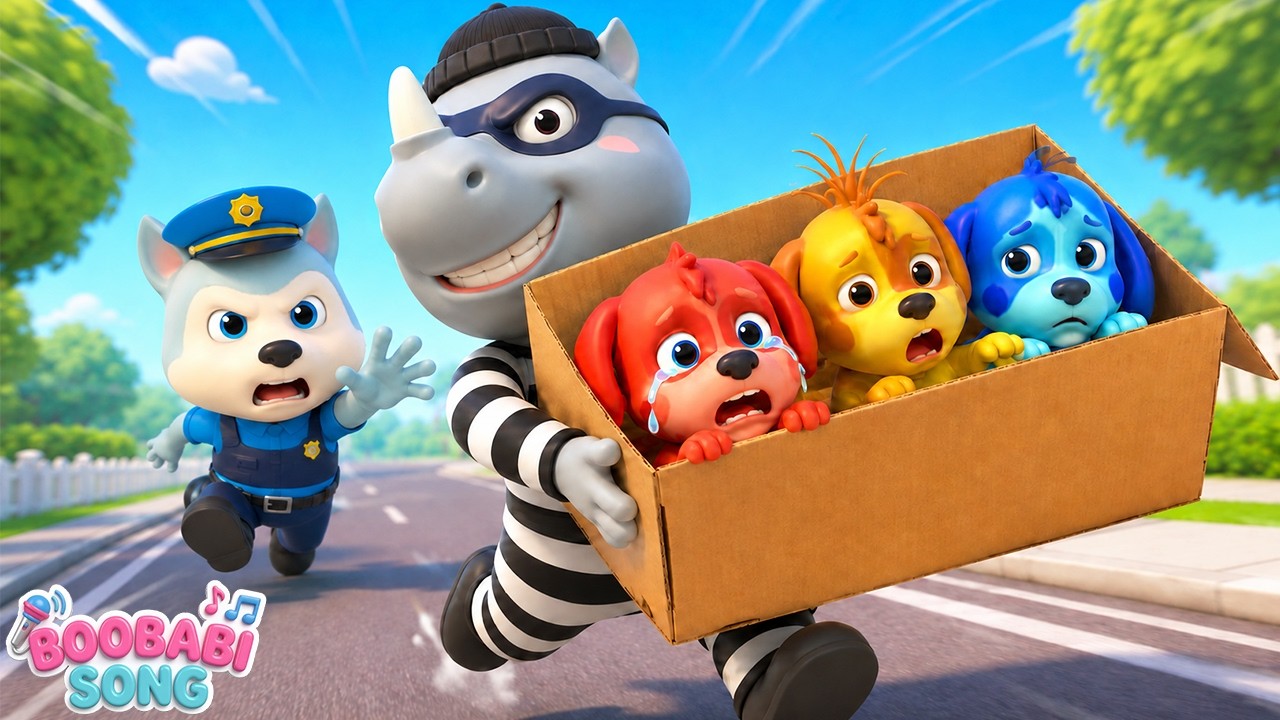 Save the Puppies! 🐶🚓 Police Rescue Team Song | Boobabi Kids Songs