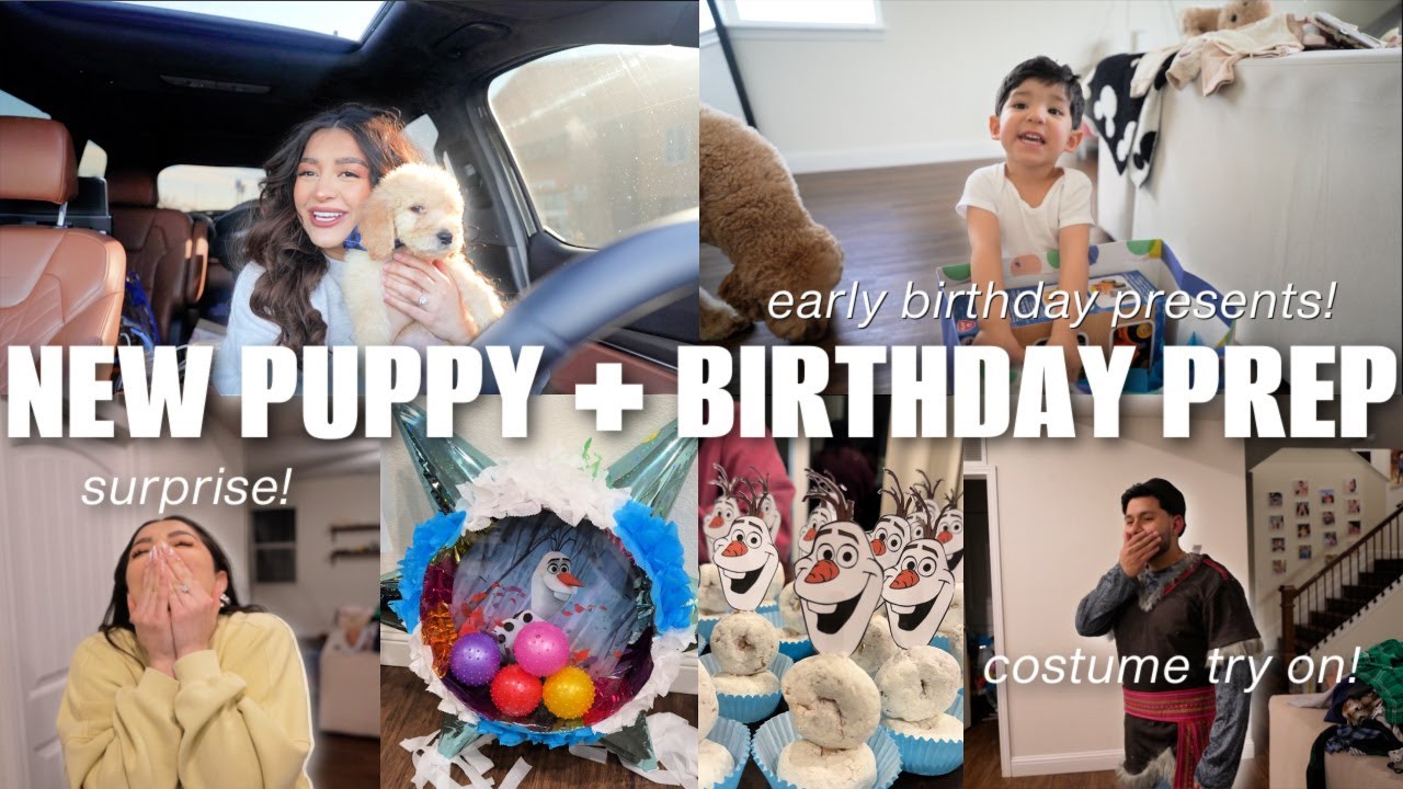 BUSY DAY IN OUR LIFE/ NEW PUPPY& BIRTHDAY PREP VLOG