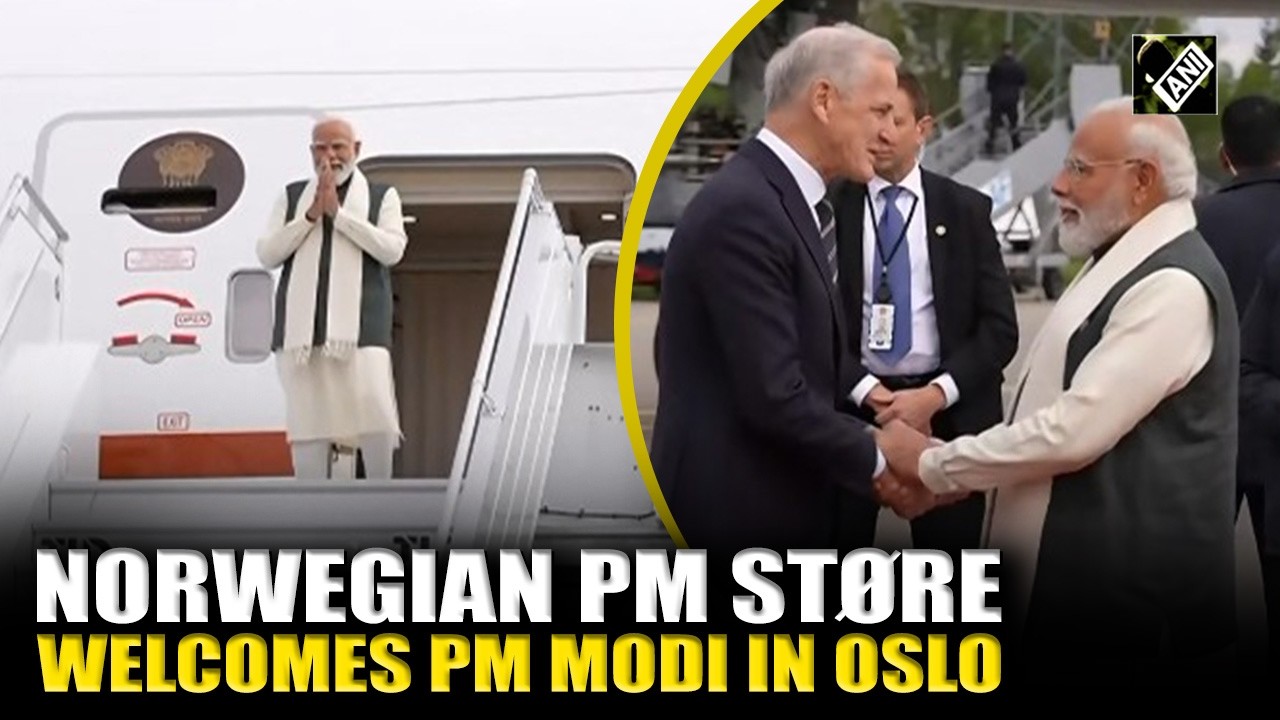Norwegian PM Jonas Gahr St&oslash;re welcomes PM Modi in Oslo ahead of India&ndash;Nordic Summit