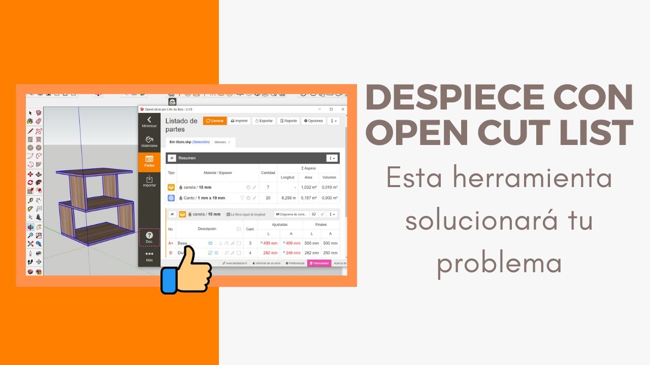 💥 Despiece de melamina con [ OPEN CUT LIST ]  2021 ✅ Muy Fácil [FUNCIONA]