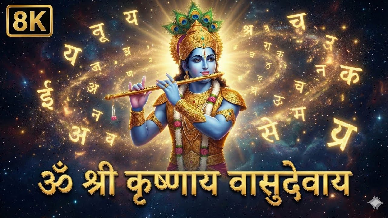ॐ श्री कृष्णाय वासुदेवाय नमः | Om Shri Krishna Vasudevay Mantra | Peace • Positivity • Divine Energy