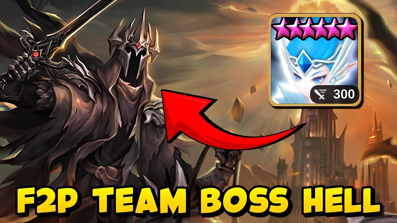 EZZ INIMAH!!! 🤭 F2P TEAM BOSS HELL LAND OF SHADOW || Summoners War X TLOTR