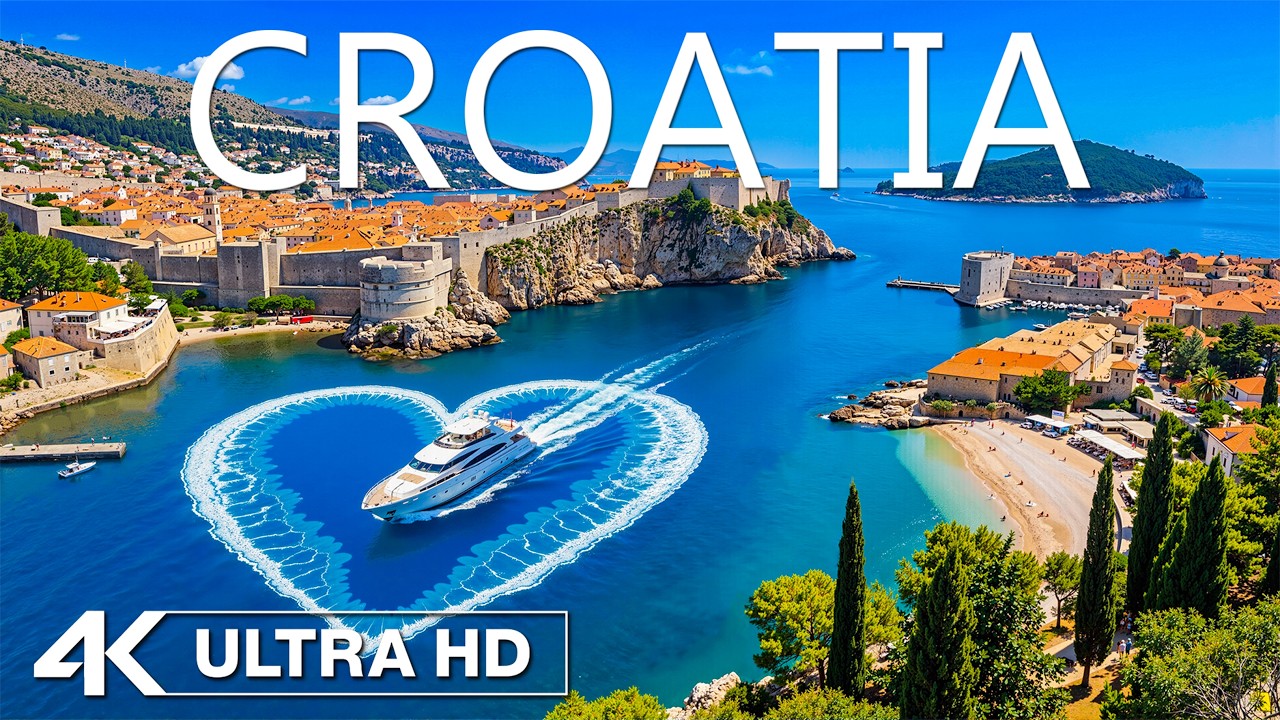 [4K] Croatia 🇭🇷 Stunning Adriatic Coastline | Historic Towns & Turquoise Waters