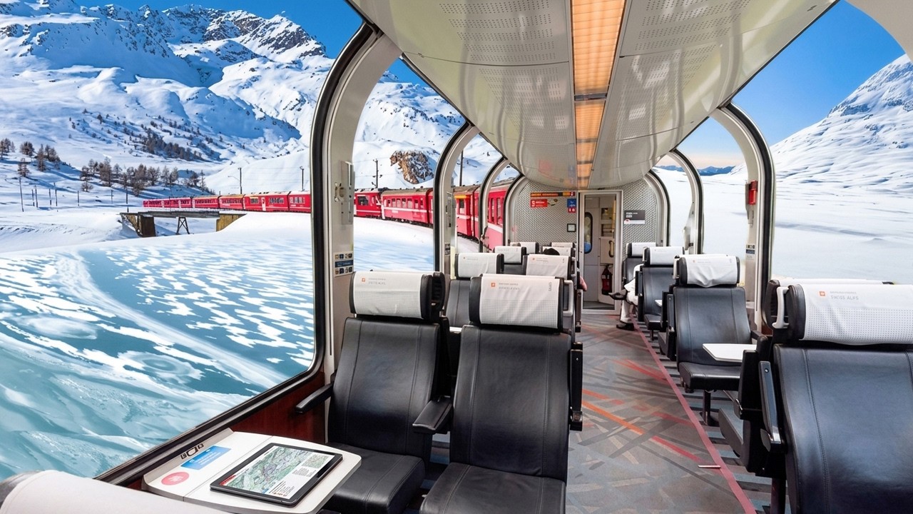 Самая красивая железнодорожная поездка в мире — Bernina Express из Италии в Швейцарию