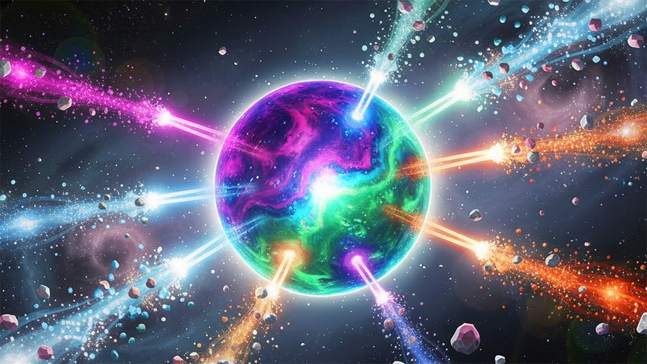 A Game Where You Merge Particles Into A Planet and It's So Soothing - A Game About Making A Planet