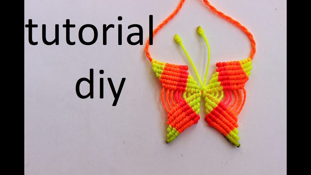 como hacer un collar de mariposa en macrame