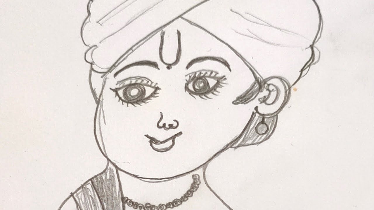 February 22, 2026  How to draw krishna drawing easily# chinni krishna step by step with pencil 📝