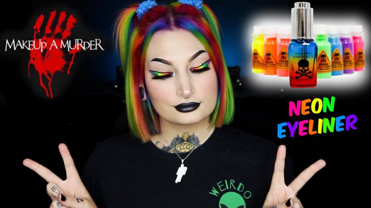 NEON RAINBOW EYELINER | Makeup A Murder Chemical X