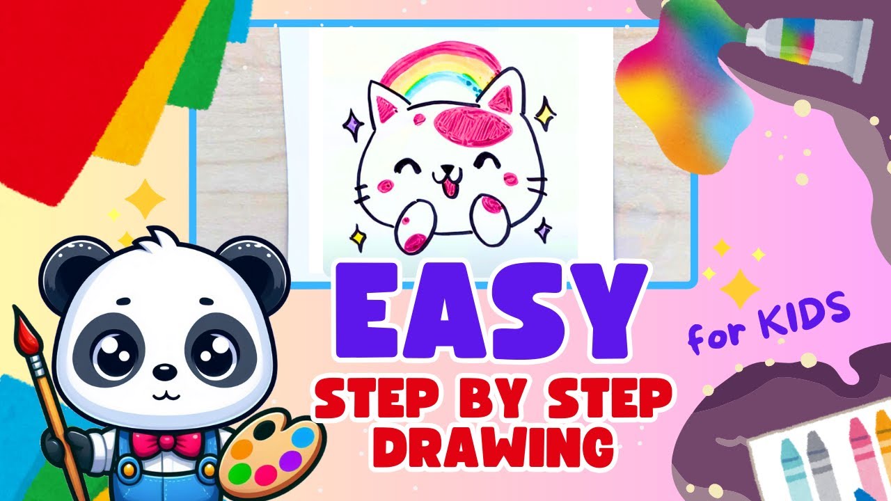 🎨🐱🐈EASY STEP BY STEP DRAWING FOR KIDS 🎨🐱🐈 EASY CUTE CAT DRAWING FOR KIDS ☀️ Curious Explorers Club