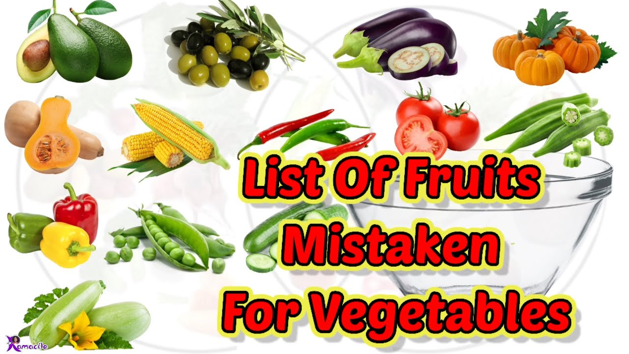 List of Fruits Mistaken For Vegetables / American Accent Pronunciation / Easy Learning English