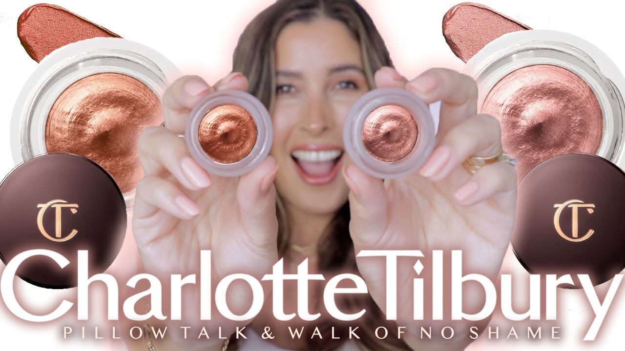 CHARLOTTE TILBURY PILLOW TALK Eyes to Mesmerise and WALK OF NO SHAME Review Swatches COMPARISONS