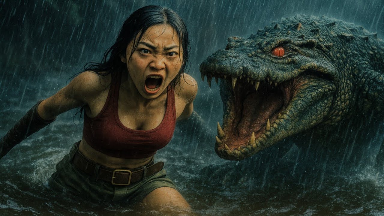 The Lone Girl Survives in the Jungle, Confronting a Giant Amazon Crocodile (Part 4)