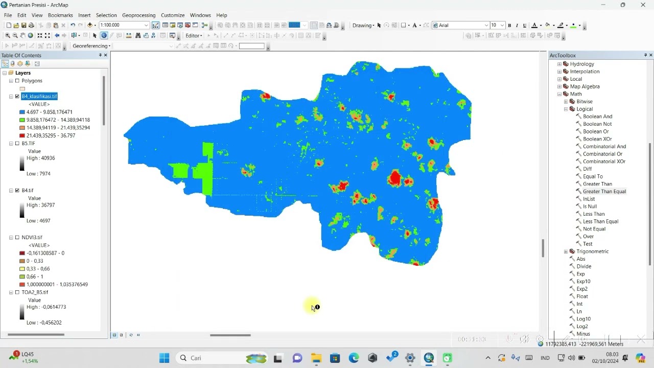 Koreksi Awan pada Citra menggunakan ArcGIS