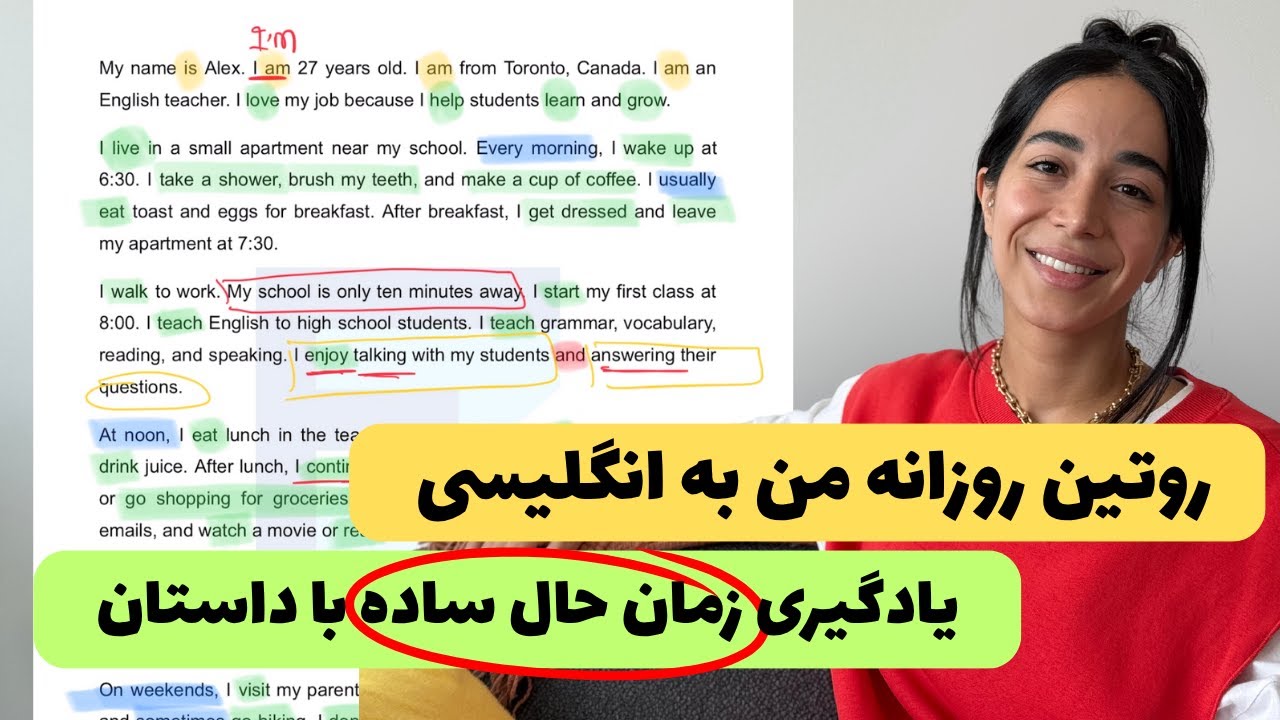 یادگیری زمان حال ساده با داستان و مکالمه | فرازبان گرامر