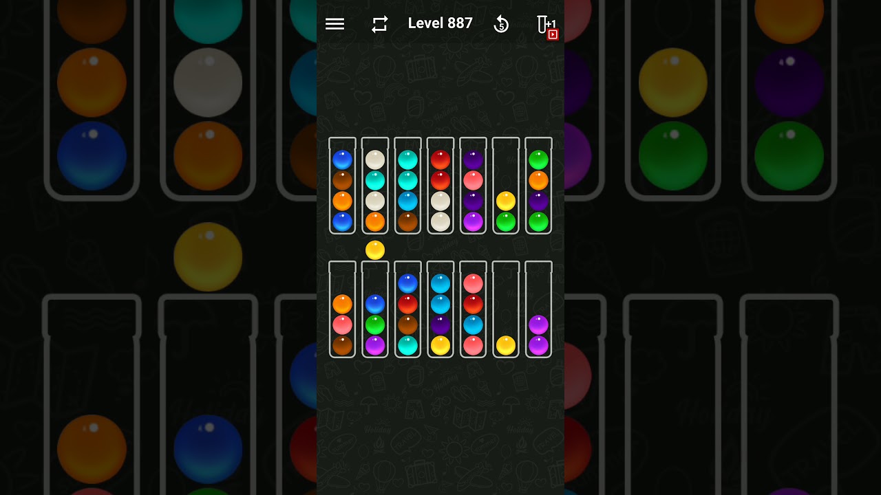 Ball Sort Color Water Puzzle Solution Level 887