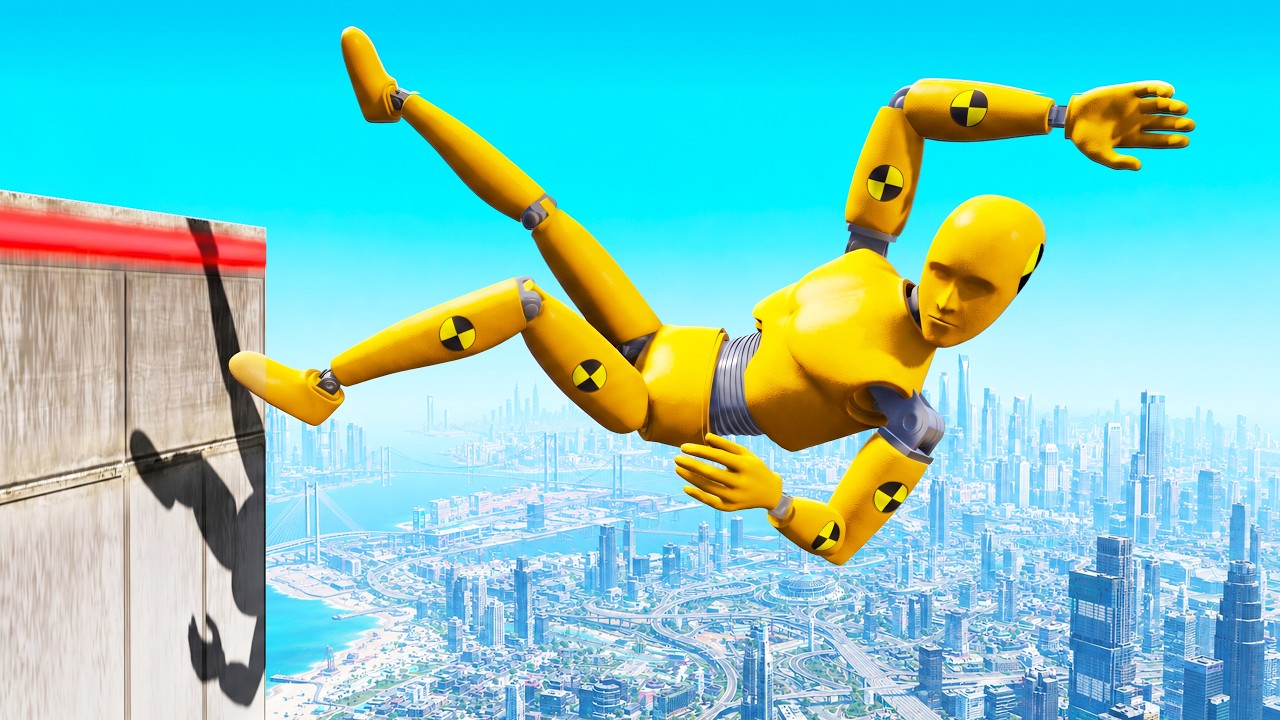 GTA 5 Crash Test Dummy Funny Jumps and Crazy Fails (Ragdolls) #17
