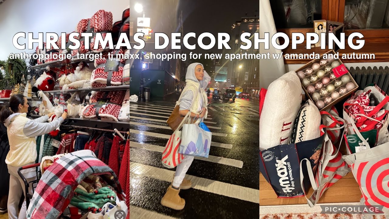 VLOGMAS 05 | Christmas decor shopping, anthropologie, target, tj maxx w/ amanda & autumn