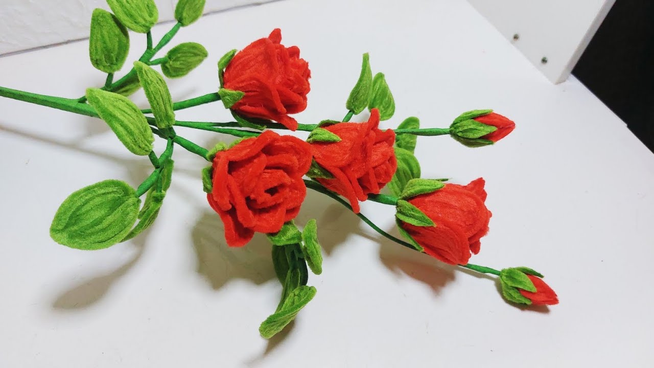 How to make roses with velvet.flower velvet zinc  - làm hoa handmade