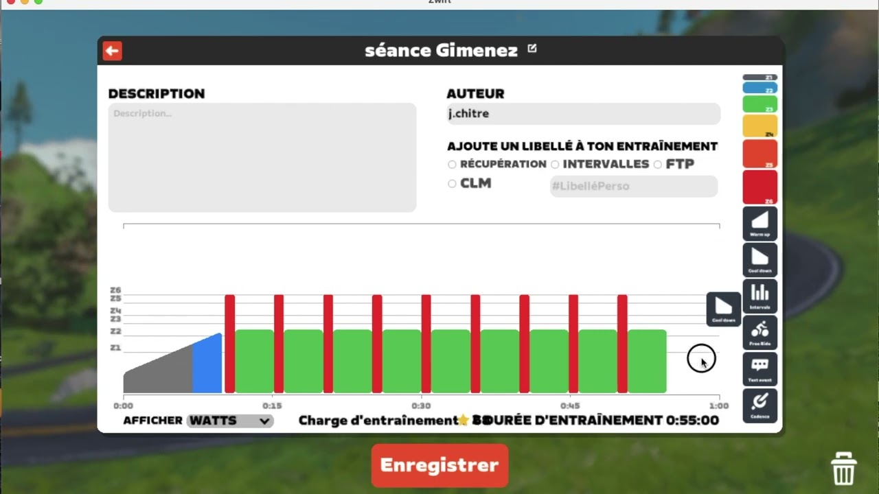 zwift - comment créer un entrainement
