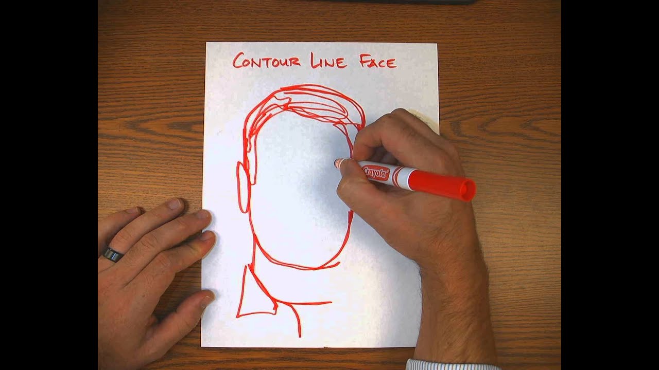 Contour line face drawing