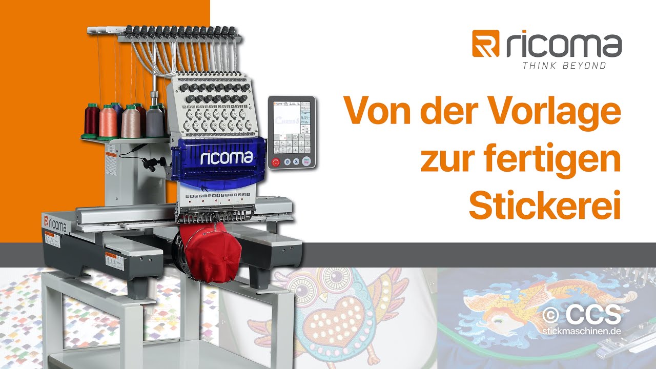 RiCOMA RCM-1501TC-8S – Von der Vorlage zur fertigen Stickerei