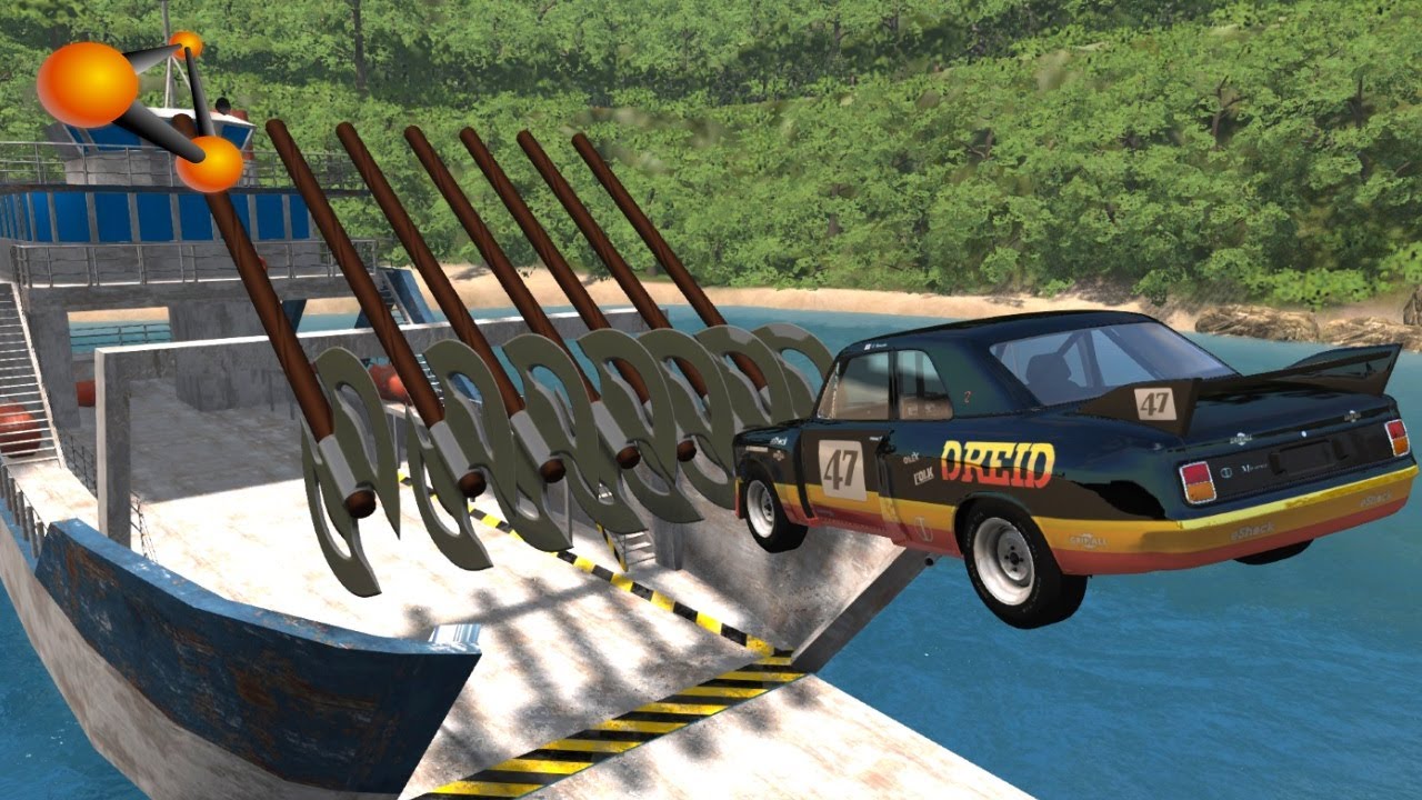 BeamNG.drive - Giant Axes Against Cars #3