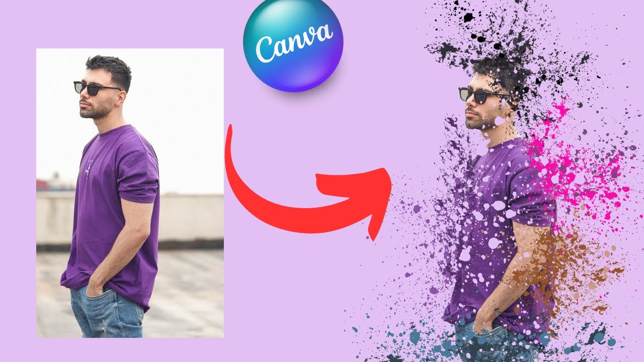 Dispersion effect | Turn image to splash painting effect | Canva Pro Tutorial