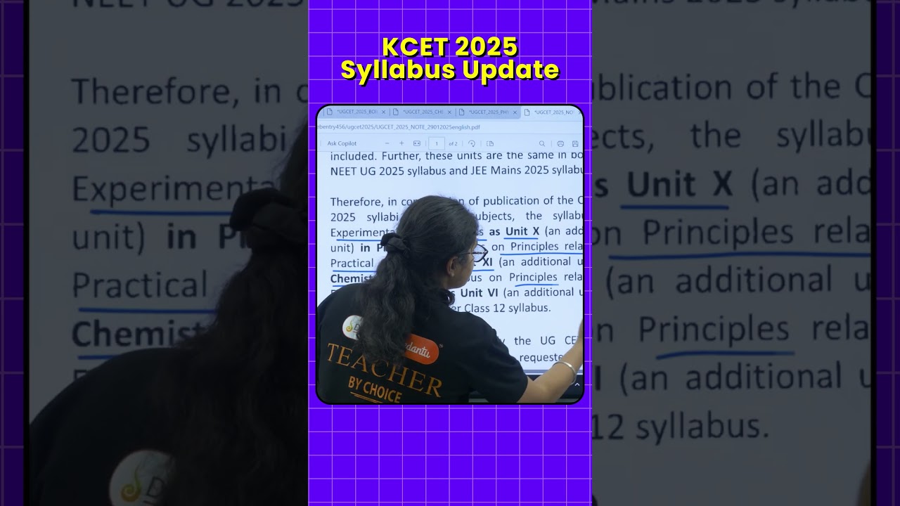 KCET 2025 Syllabus update#kcet2025
