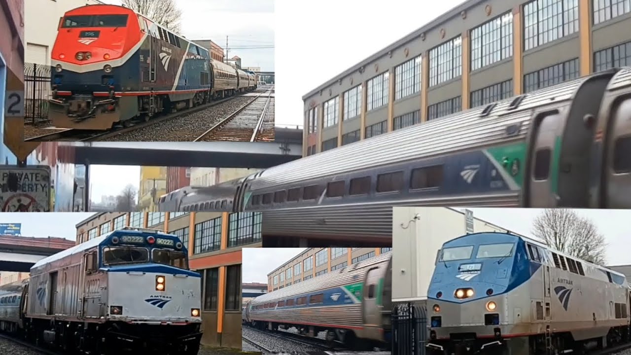 Amtrak 503 and 504 passes though Portland Oregon's Horn ally [2-22-26]