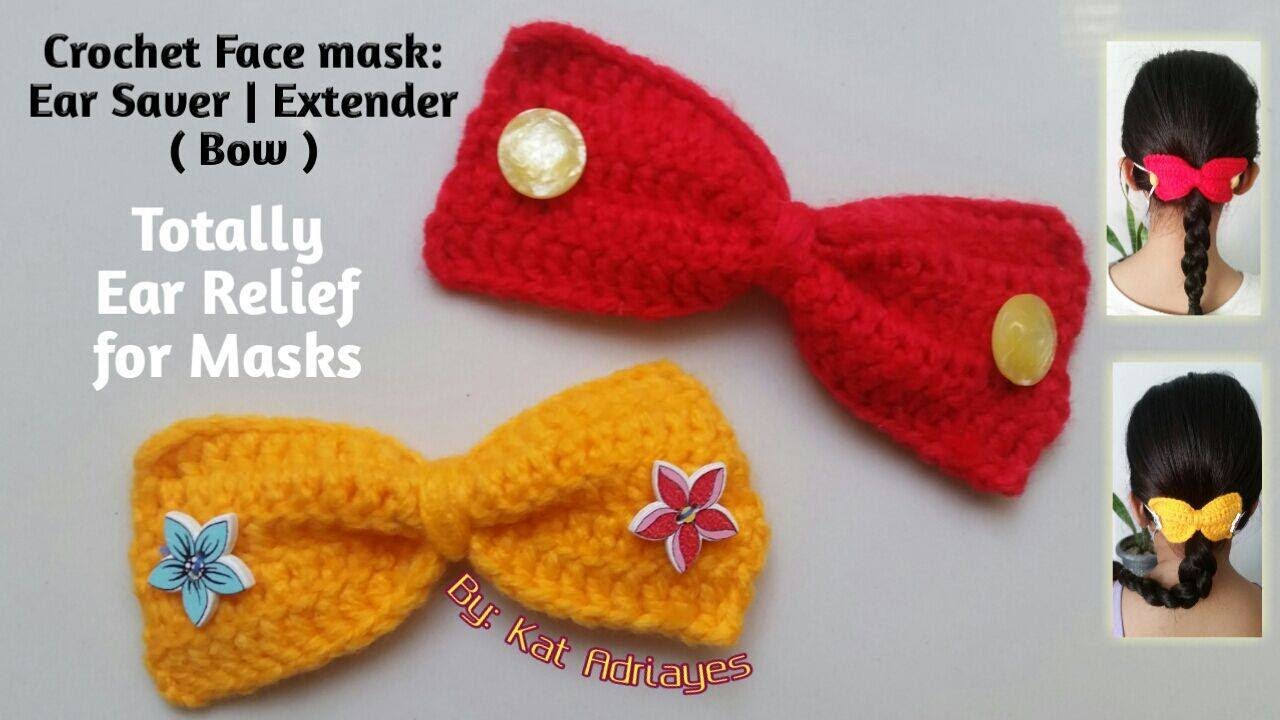 Crochet Face mask:  Ear Saver | Extender (Bow)