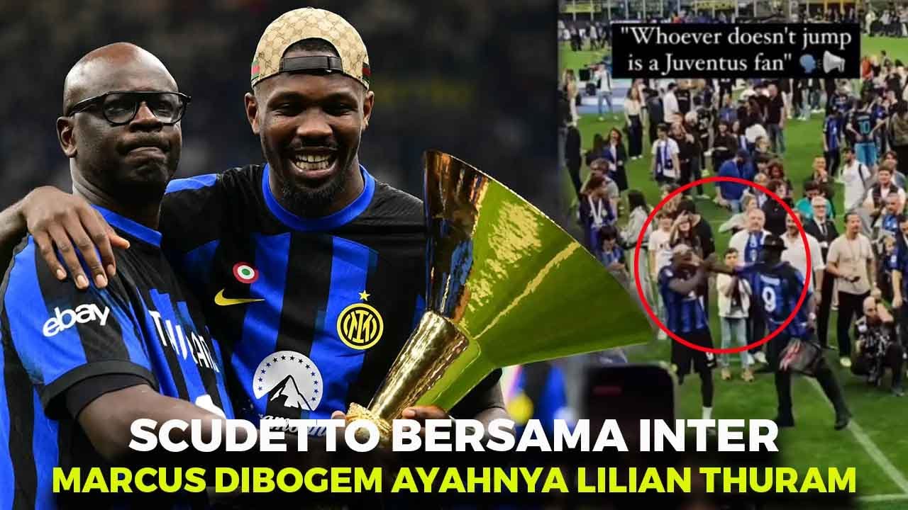 DIB0G3M!!! Momen Lucu Marcus Thuram Ledek Sang Ayah Lilian Thuram, Ogah Dianggap Fans Juventus